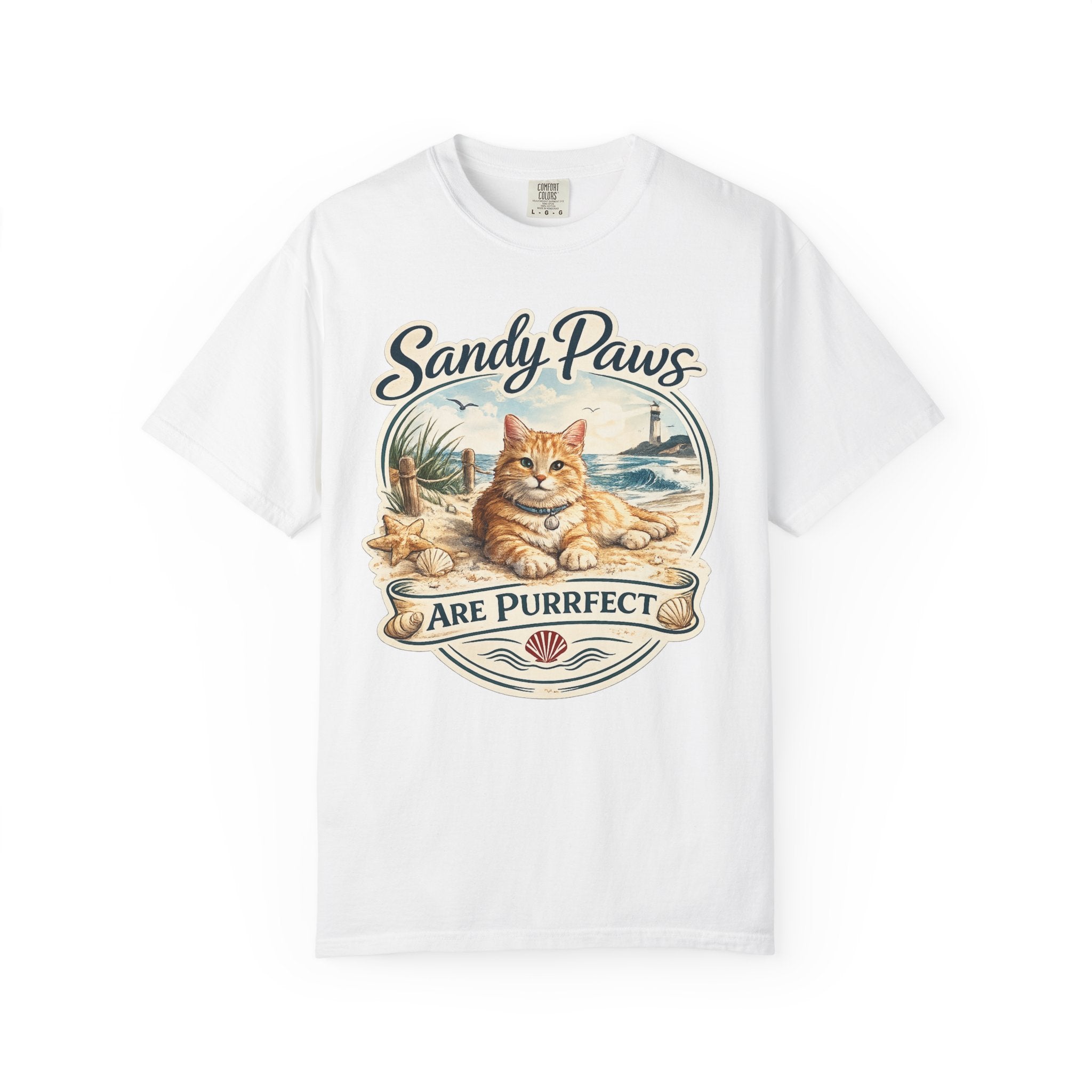 Sandy Paws Are Purrfect Beach Cat T-Shirt