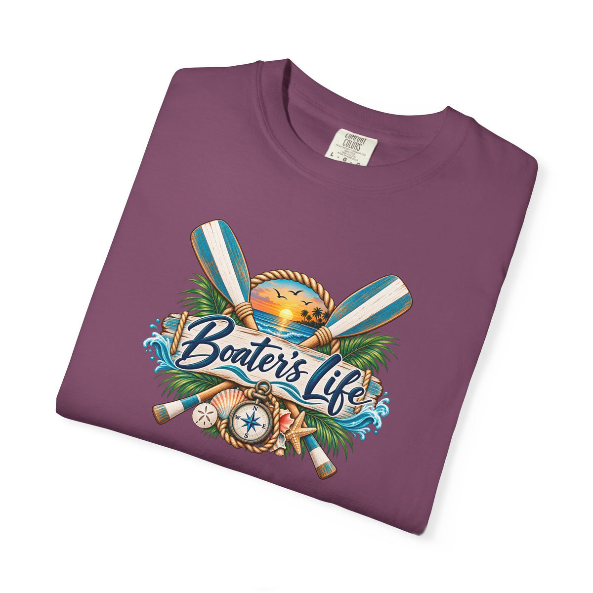 Boater's Life T-Shirt — Nautical Oars & Compass Beach Tee