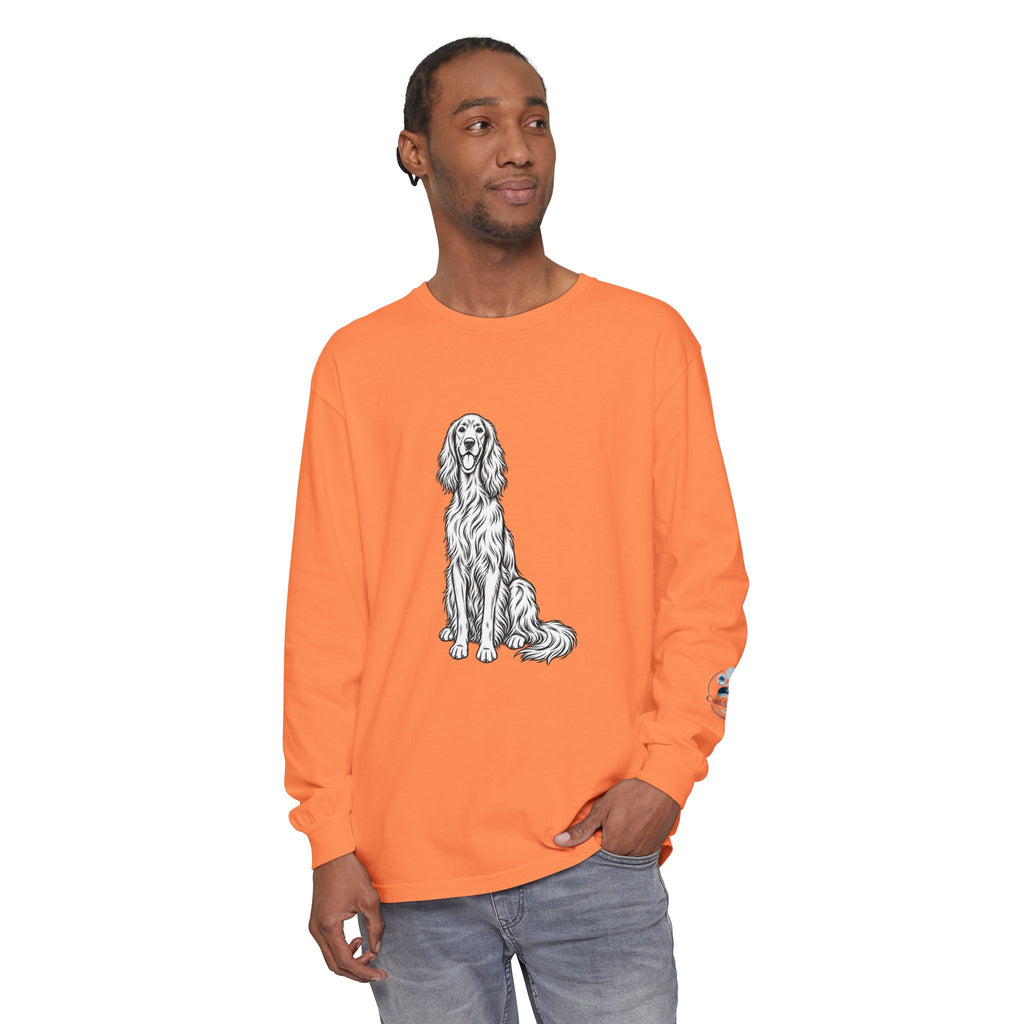 Irish Setter Unisex Long-Sleeve Tee with Coast & Paws logo on sleeve