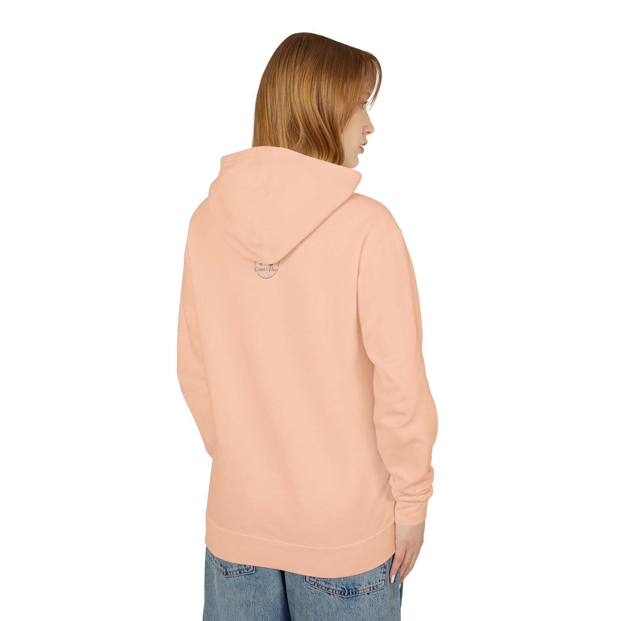 Beach Bum Dog Mom Hoodie — Paw Print Lightweight Comfort Colors Hooded Sweatshirt