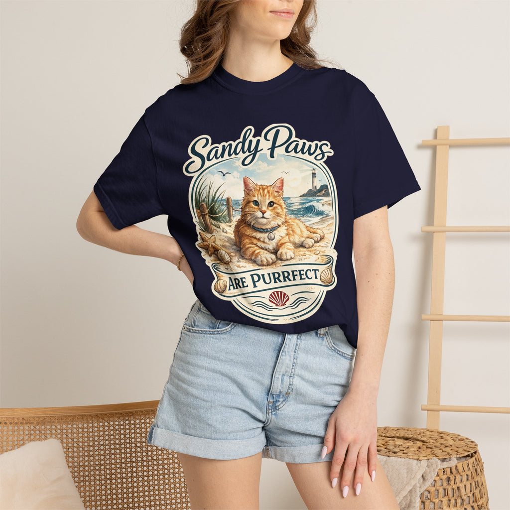 Sandy Paws Are Purrfect Beach Cat T-Shirt