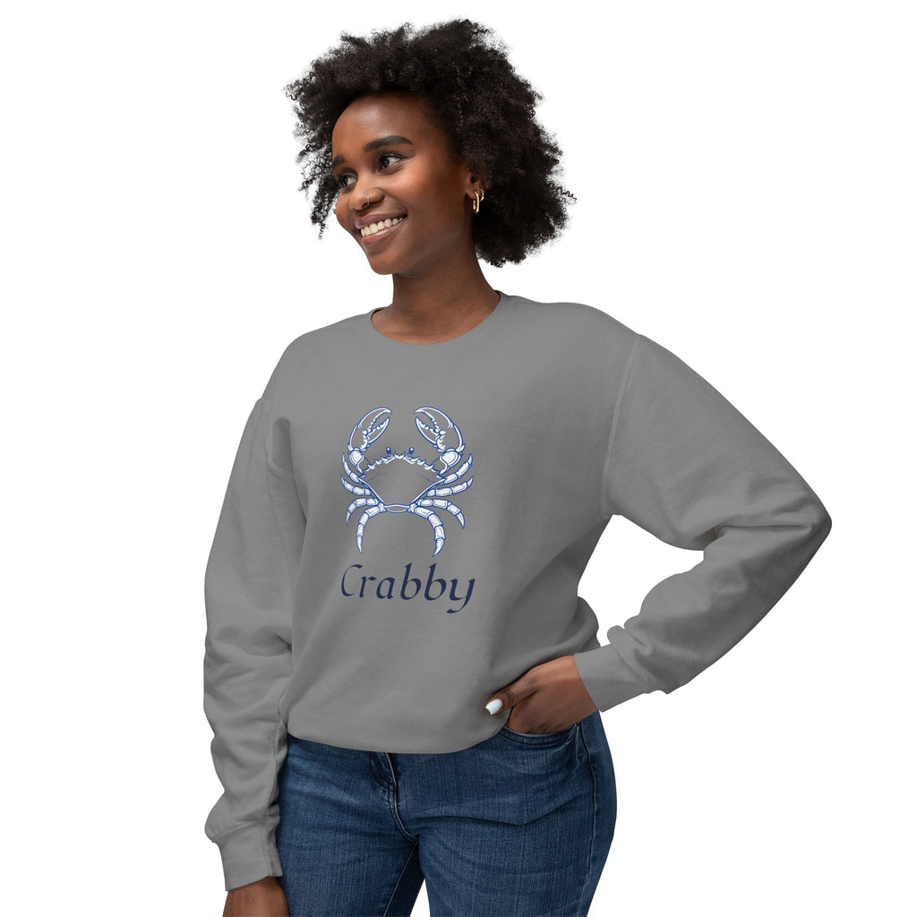 Crabby Blue Crab Sweatshirt — Coastal Nautical Crewneck