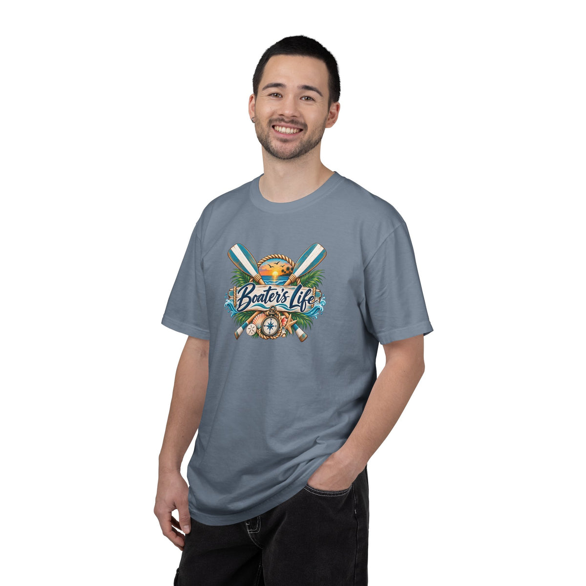 Boater's Life T-Shirt — Nautical Oars & Compass Beach Tee
