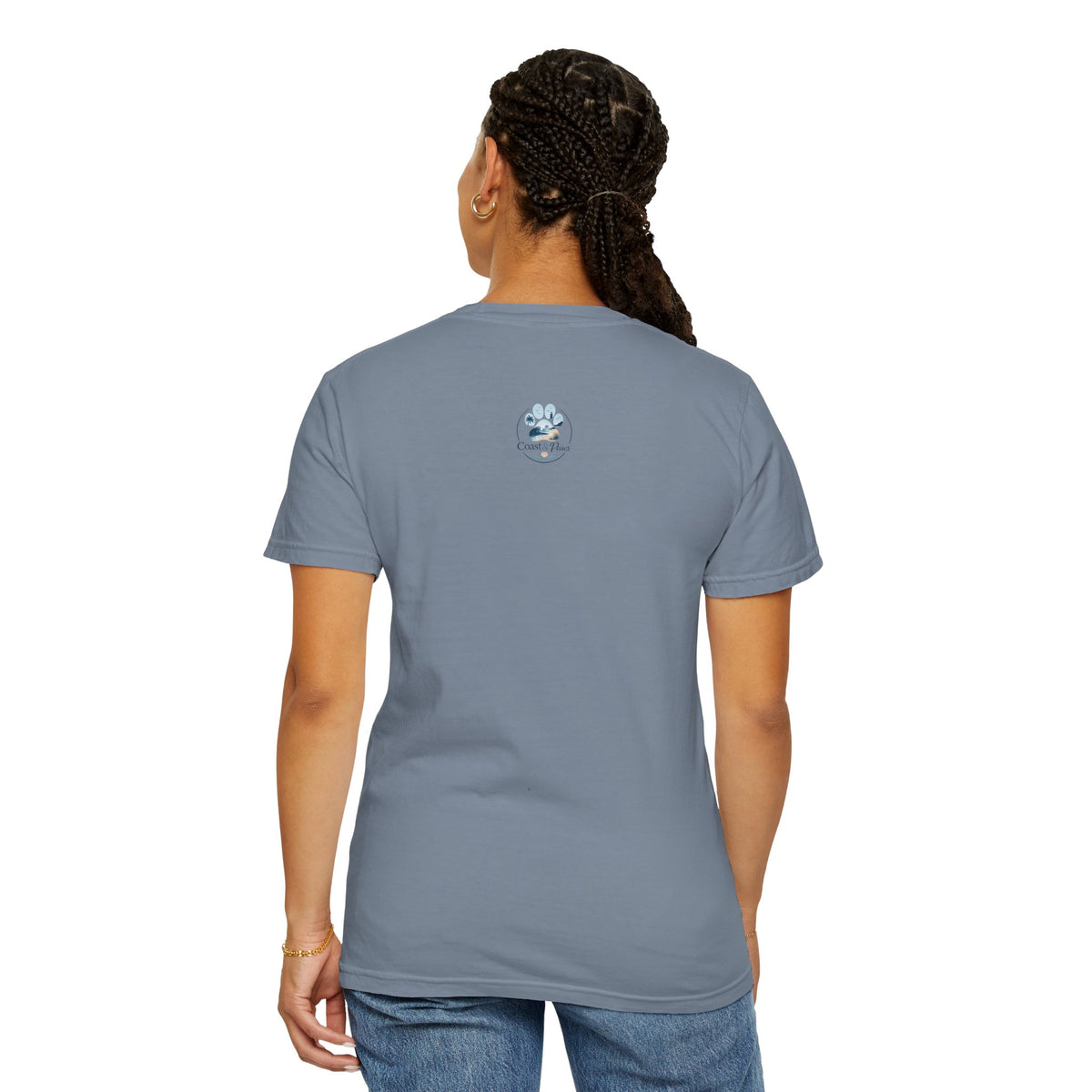 Ocean Paw Surf T-Shirt — Beach Sunset Paw Print Tee