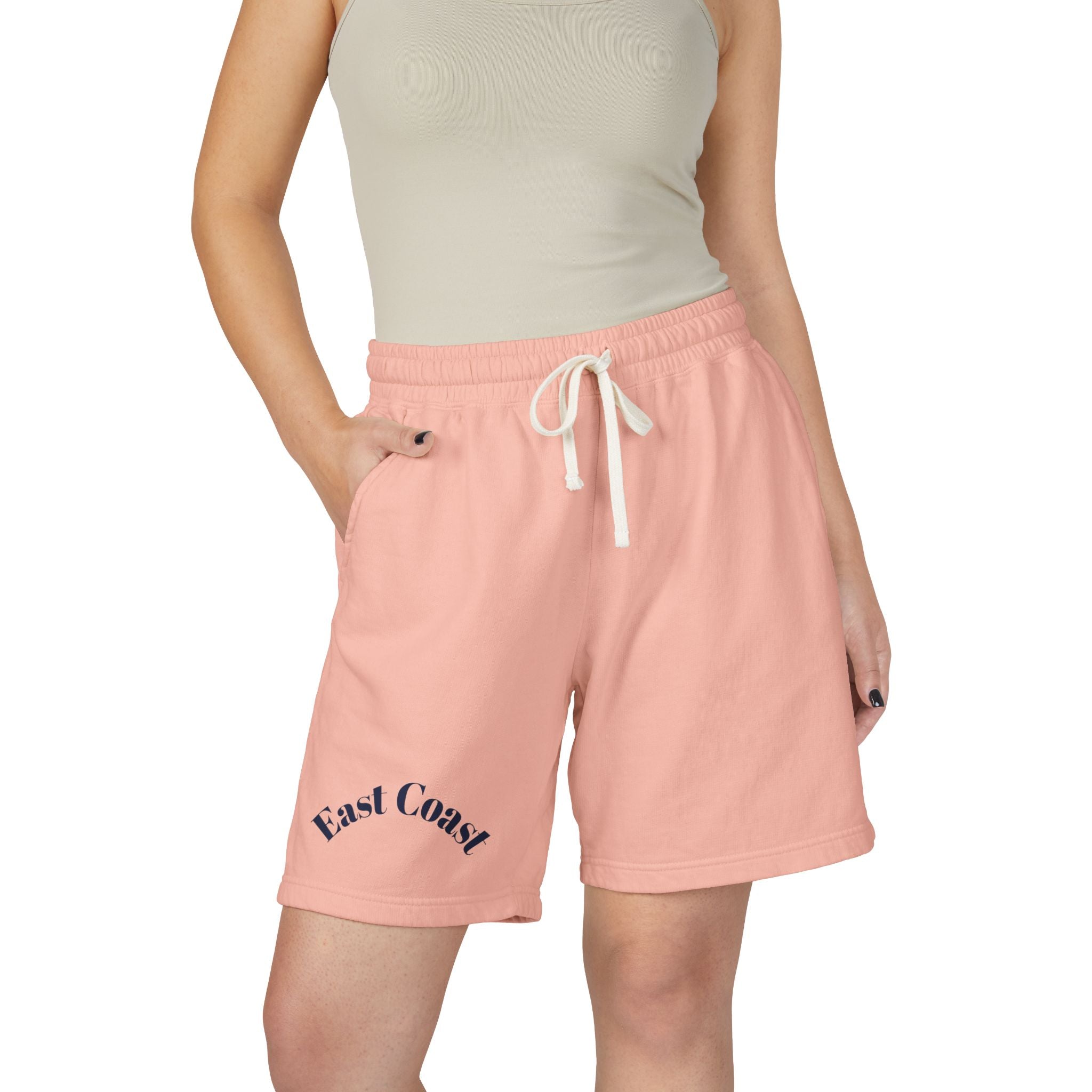 East Coast Graphic Sweat Shorts — Lightweight Garment-Dyed Fleece