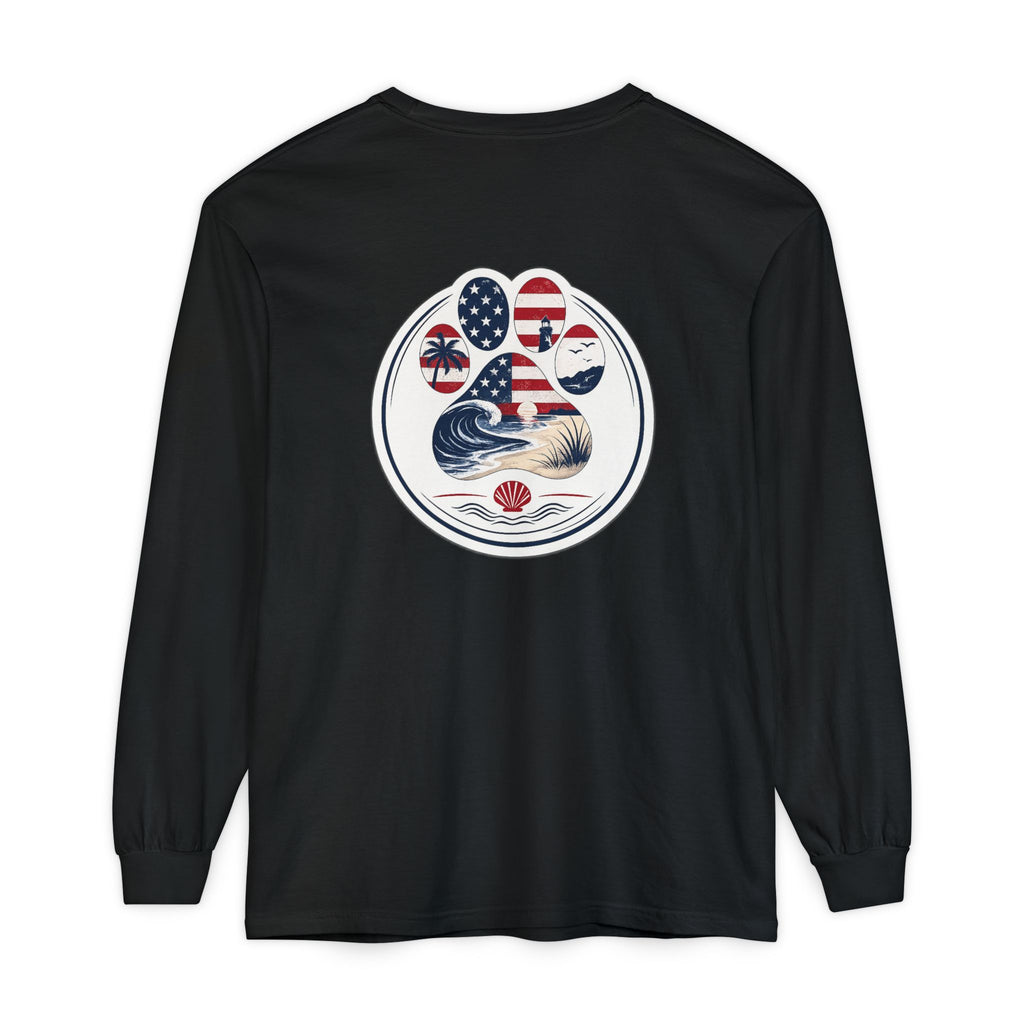 Patriotic Coast & Paws Signature Long Sleeve T‑Shirt