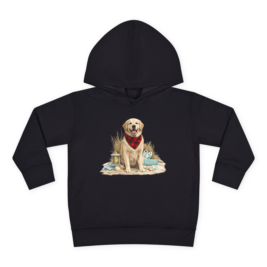 Toddler Hoodie — Golden Retriever with Bandana Graphic
