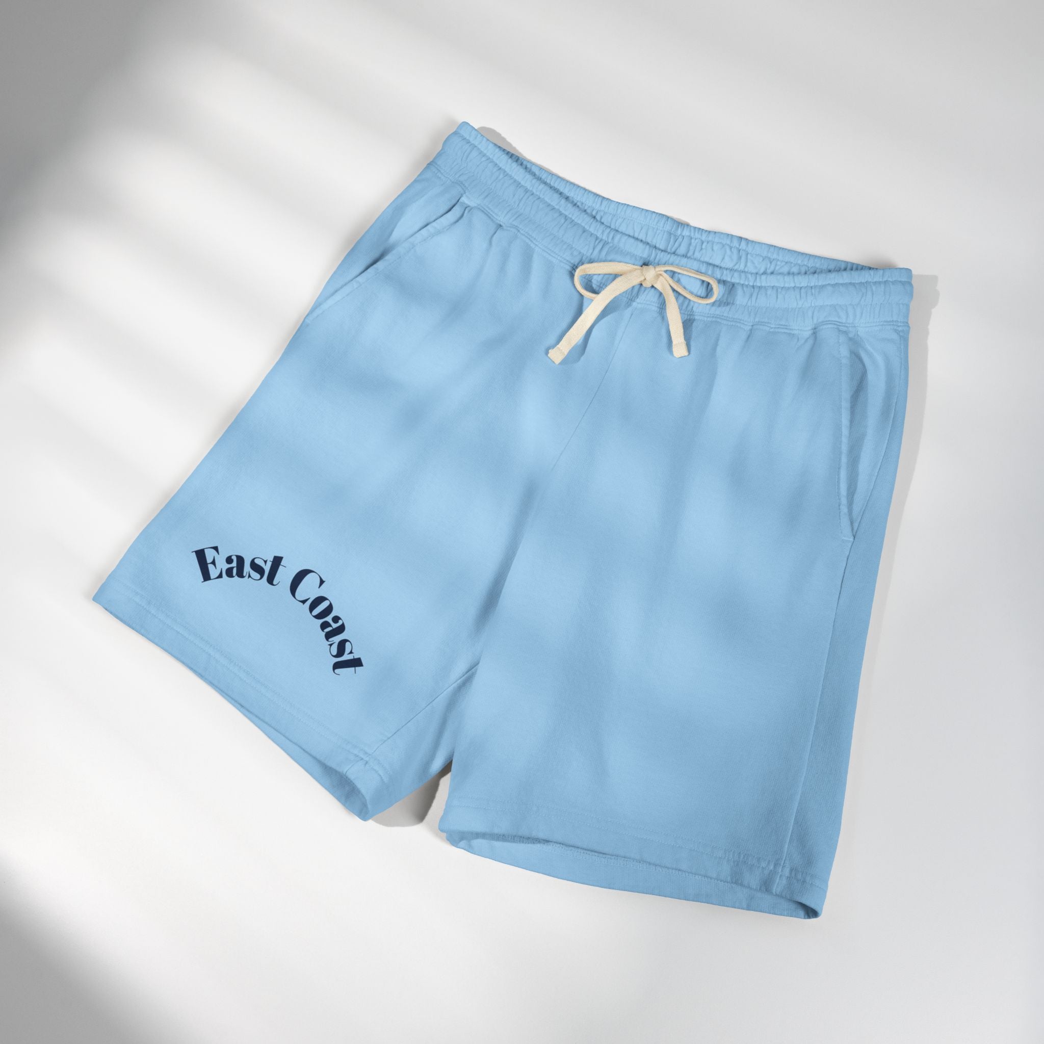 East Coast Graphic Sweat Shorts — Lightweight Garment-Dyed Fleece