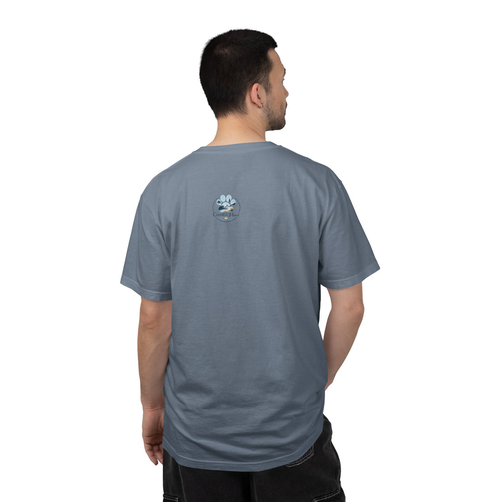 Ocean Paw Surf T-Shirt — Beach Sunset Paw Print Tee