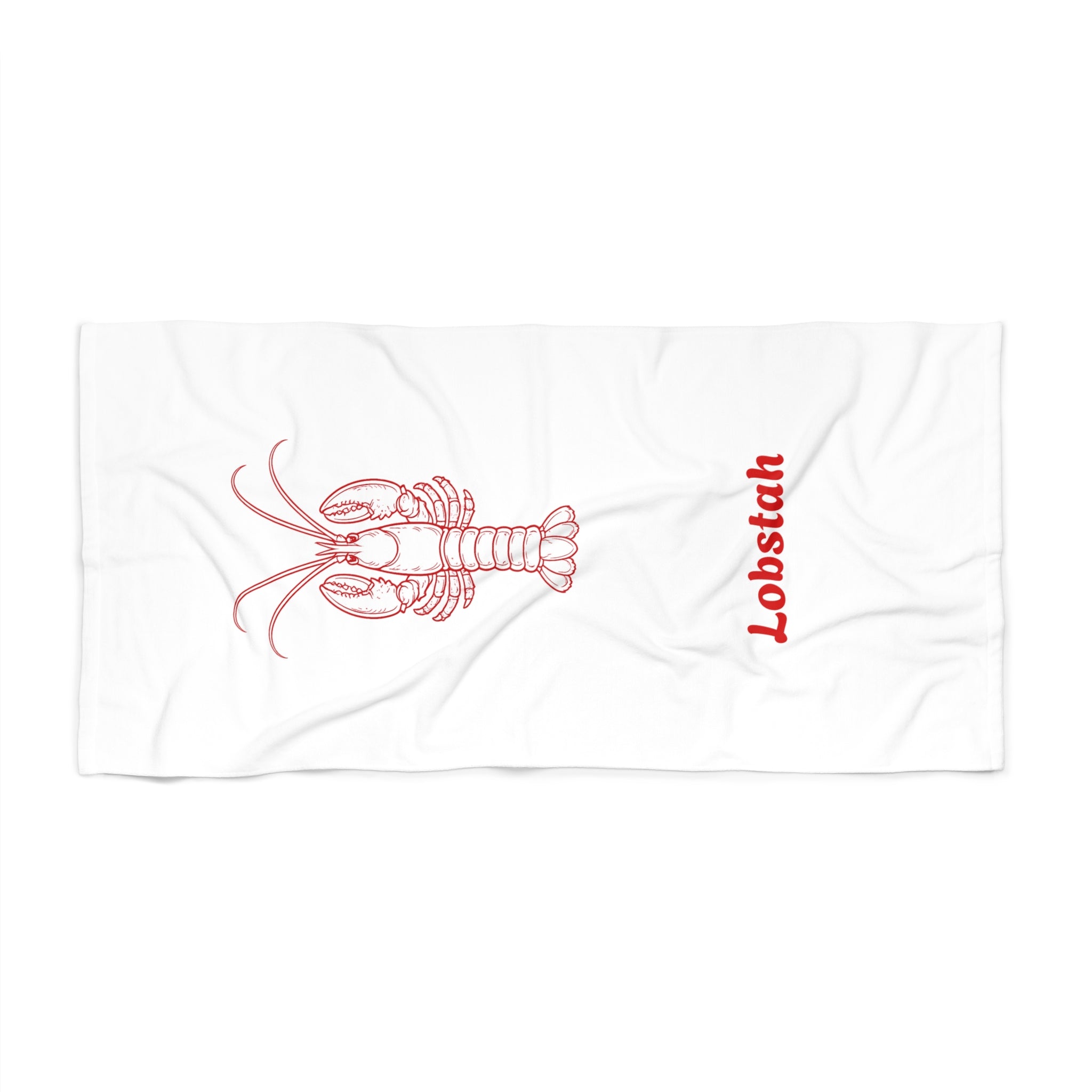 Lobstah Beach Towel — Red Lobster Graphic Coastal Towel