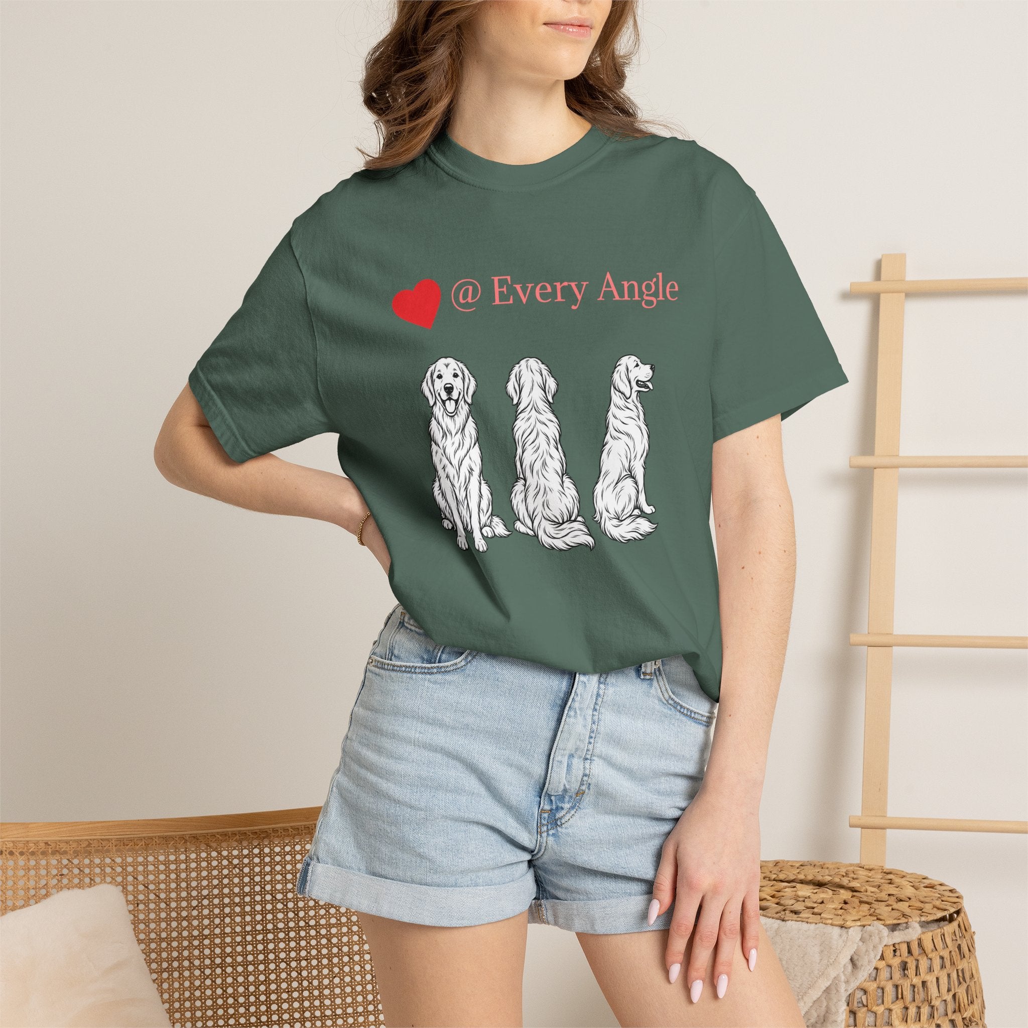Golden Retriever Love T-Shirt — “@ Every Angle” Dog Portrait Tee - We can Customize with your dog breed