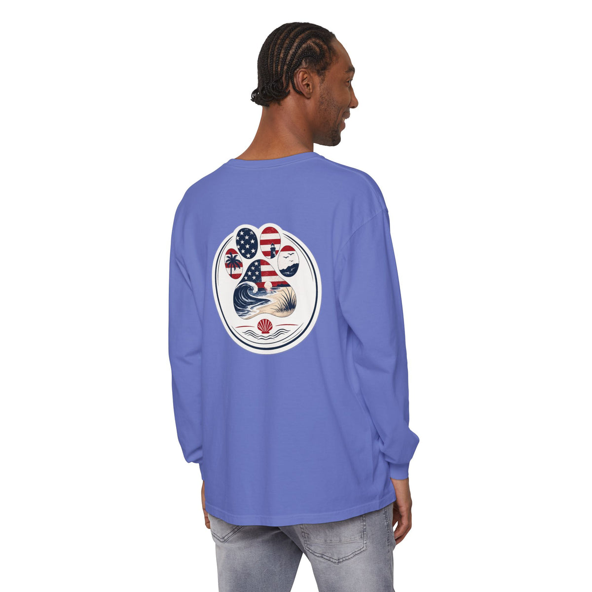Patriotic Coast & Paws Signature Long Sleeve T‑Shirt