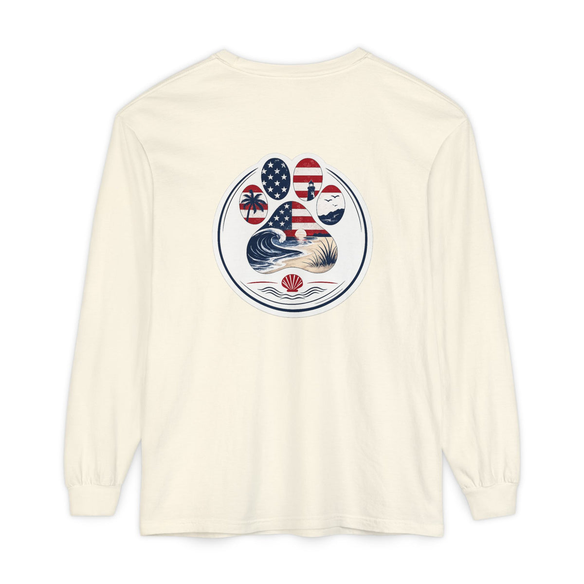 Patriotic Coast & Paws Signature Long Sleeve T‑Shirt