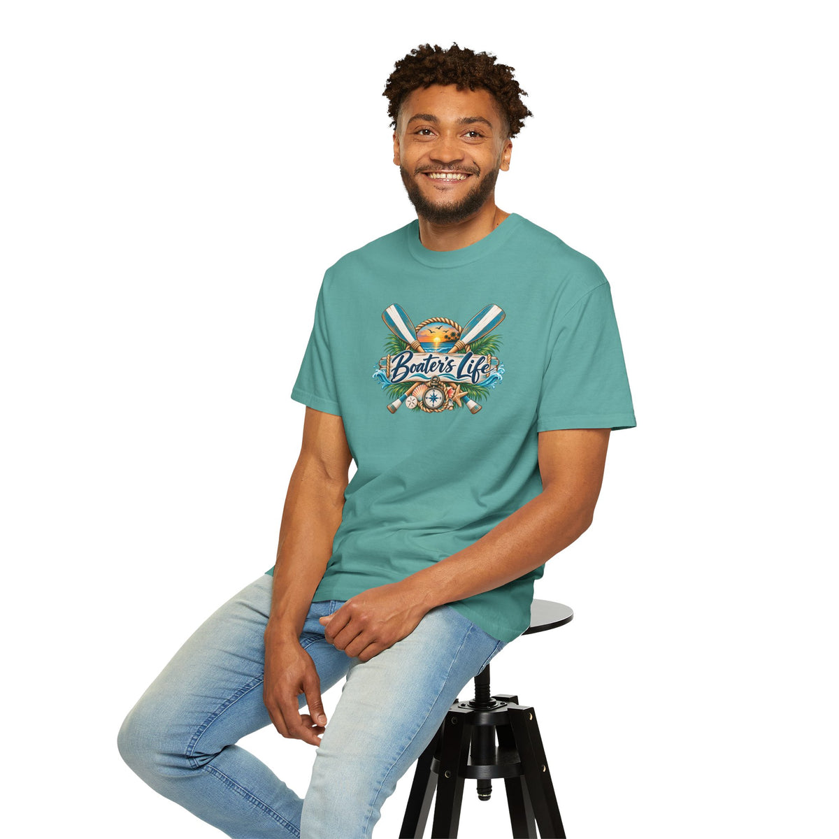 Boater's Life T-Shirt — Nautical Oars & Compass Beach Tee