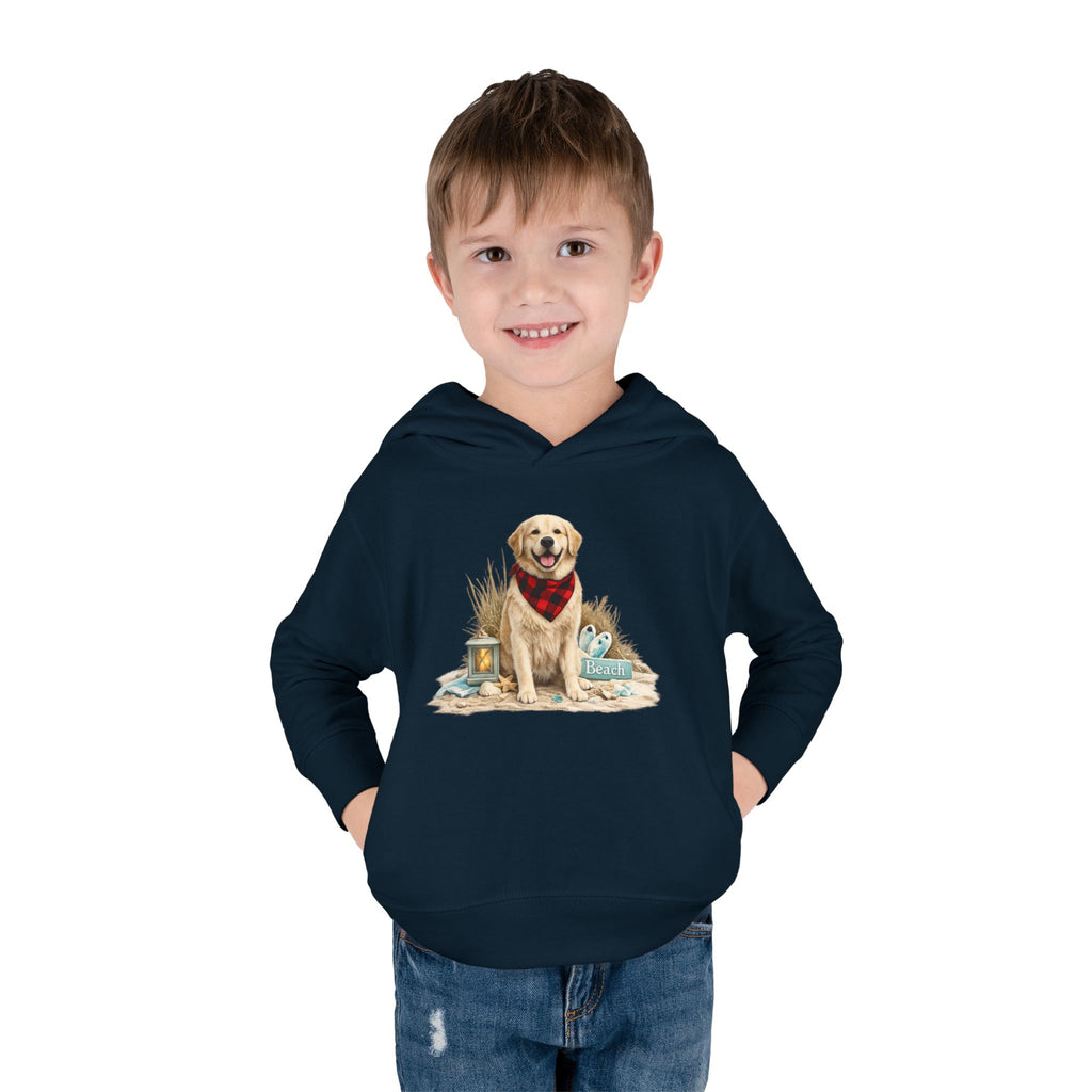 Toddler Hoodie — Golden Retriever with Bandana Graphic
