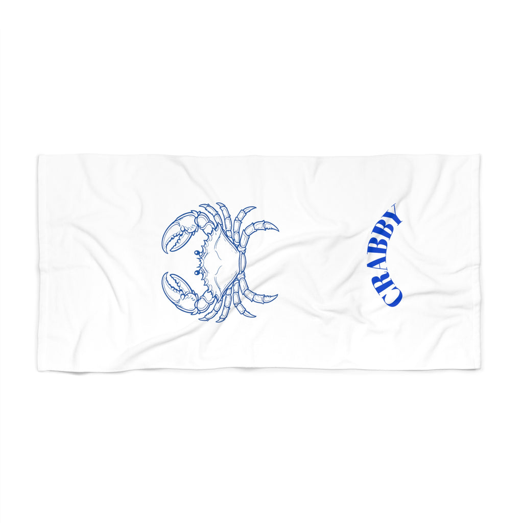 Crabby Blue Crab Beach Towel –  Coastal Beach Towel