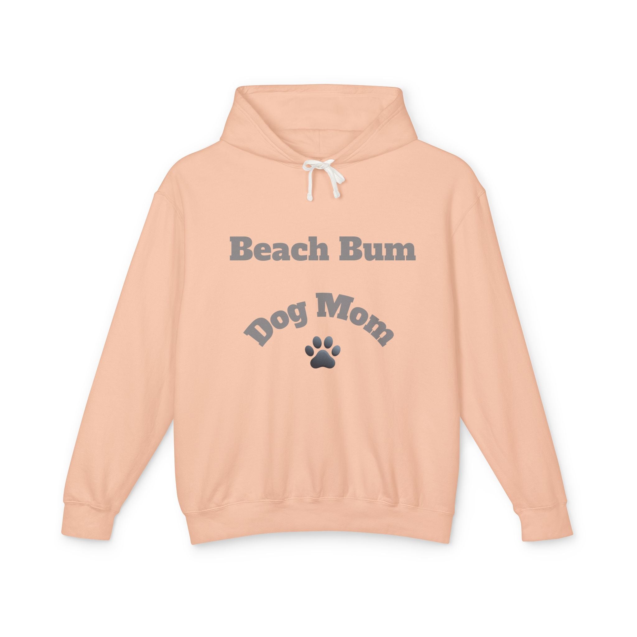 Beach Bum Dog Mom Hoodie — Paw Print Lightweight Comfort Colors Hooded Sweatshirt