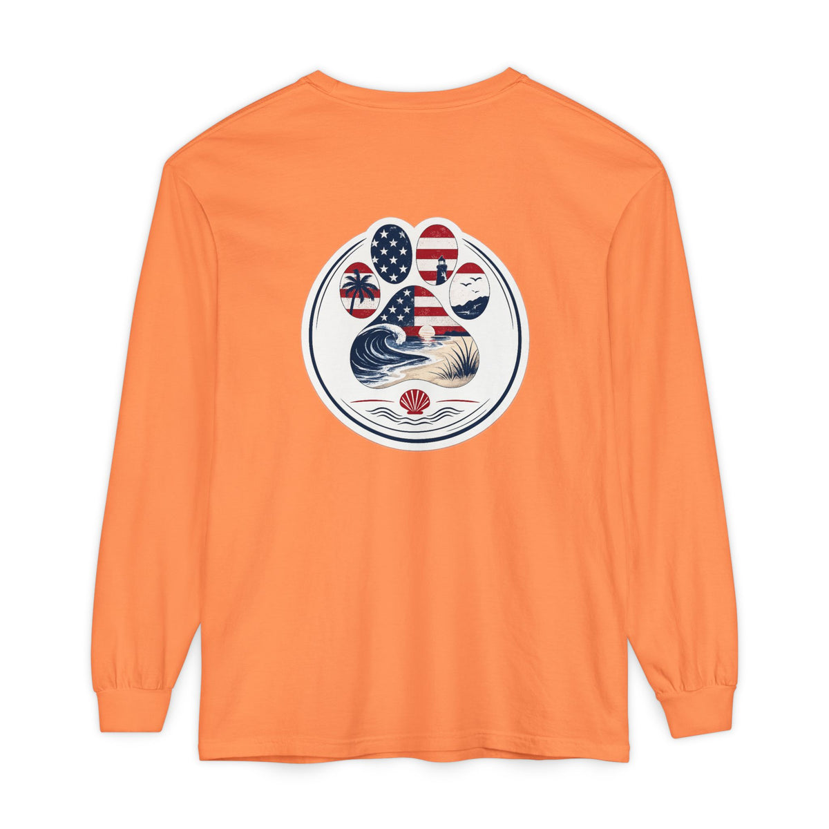 Patriotic Coast & Paws Signature Long Sleeve T‑Shirt