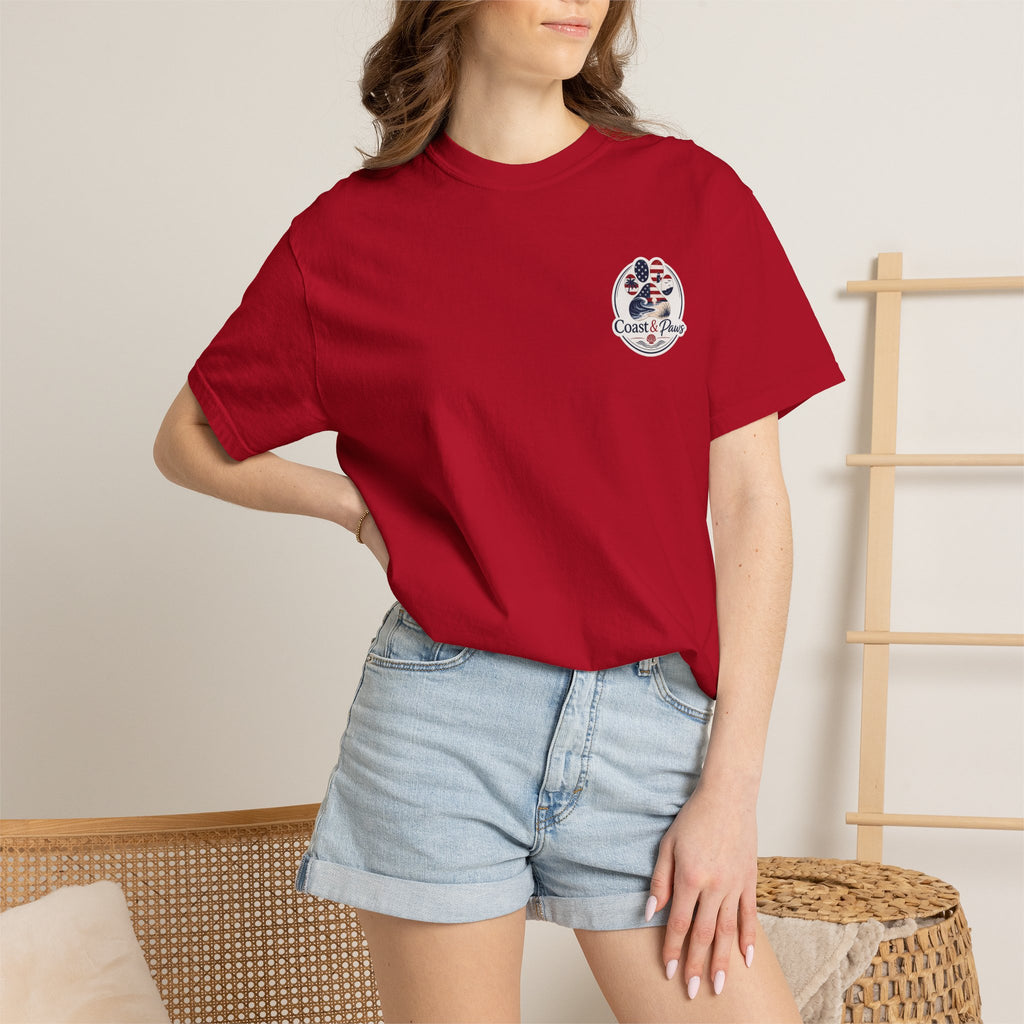Coast & Paws Signature (Red, White & Blue) Unisex Garment-Dyed T-shirt