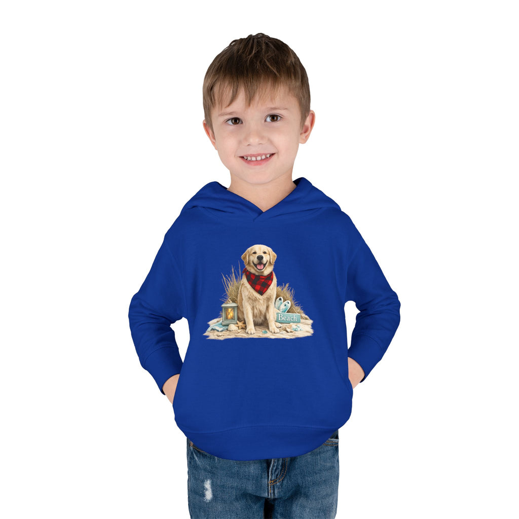 Toddler Hoodie — Golden Retriever with Bandana Graphic