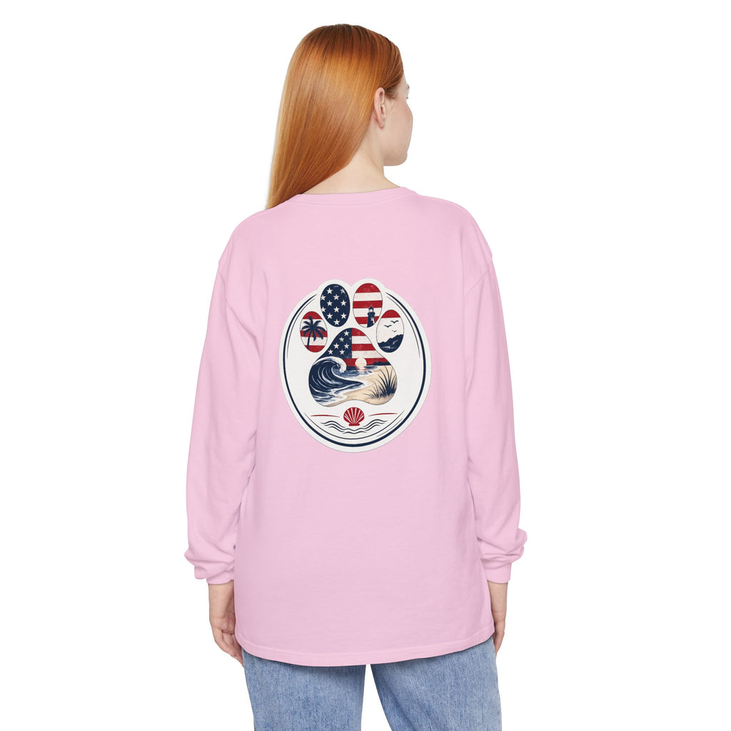 Patriotic Coast & Paws Signature Long Sleeve T‑Shirt