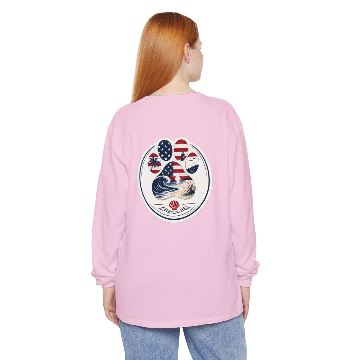 Patriotic Coast & Paws Signature Long Sleeve T‑Shirt
