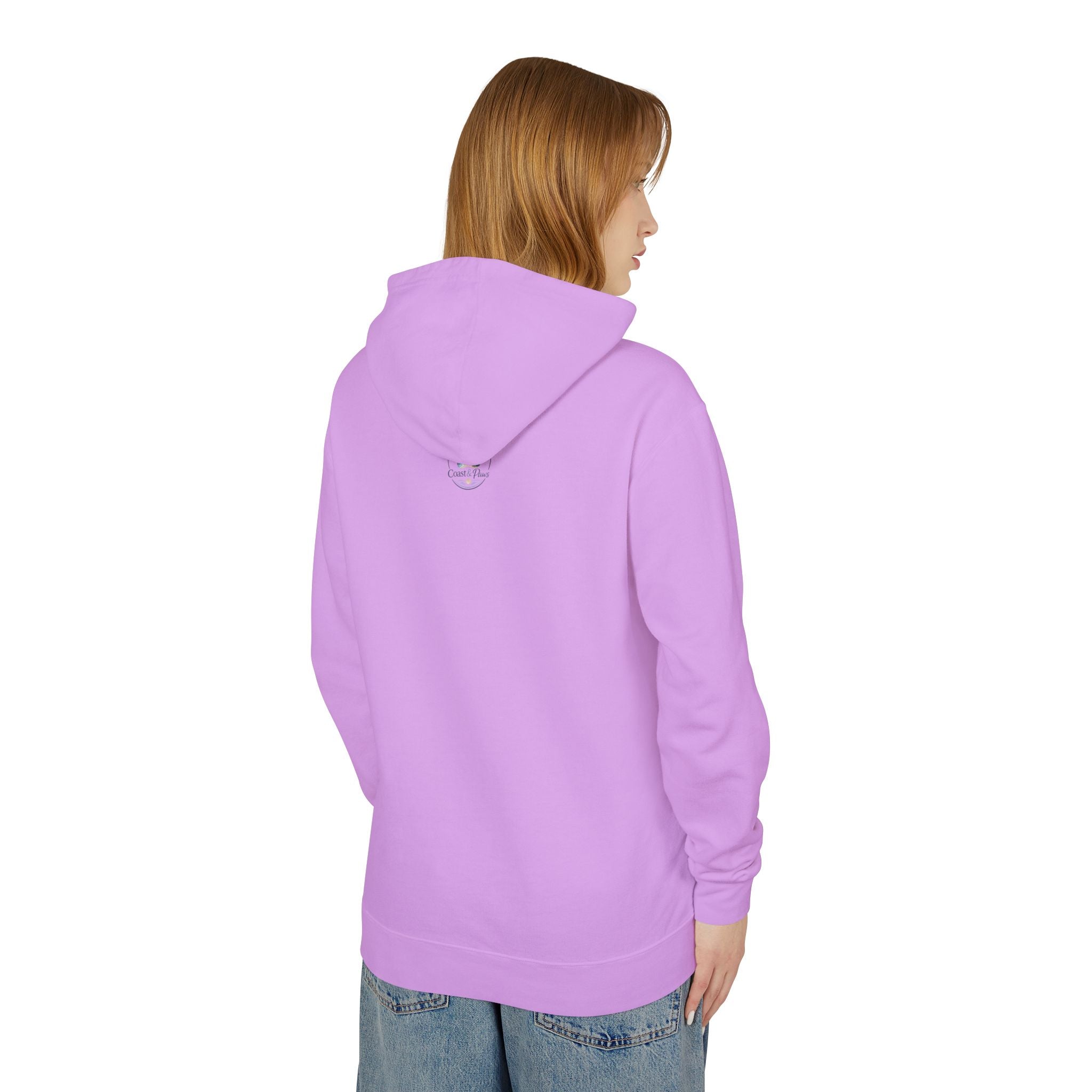 Beach Bum Dog Mom Hoodie — Paw Print Lightweight Comfort Colors Hooded Sweatshirt
