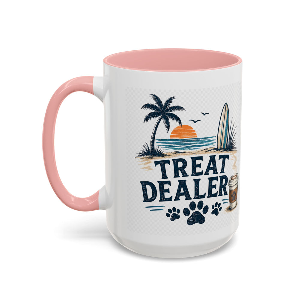 Treat Dealer Coffee Mug – Beach Paw Print Design (15oz)