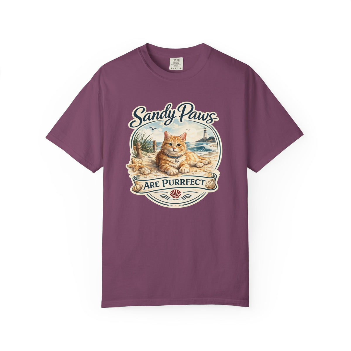 Sandy Paws Are Purrfect Beach Cat T-Shirt