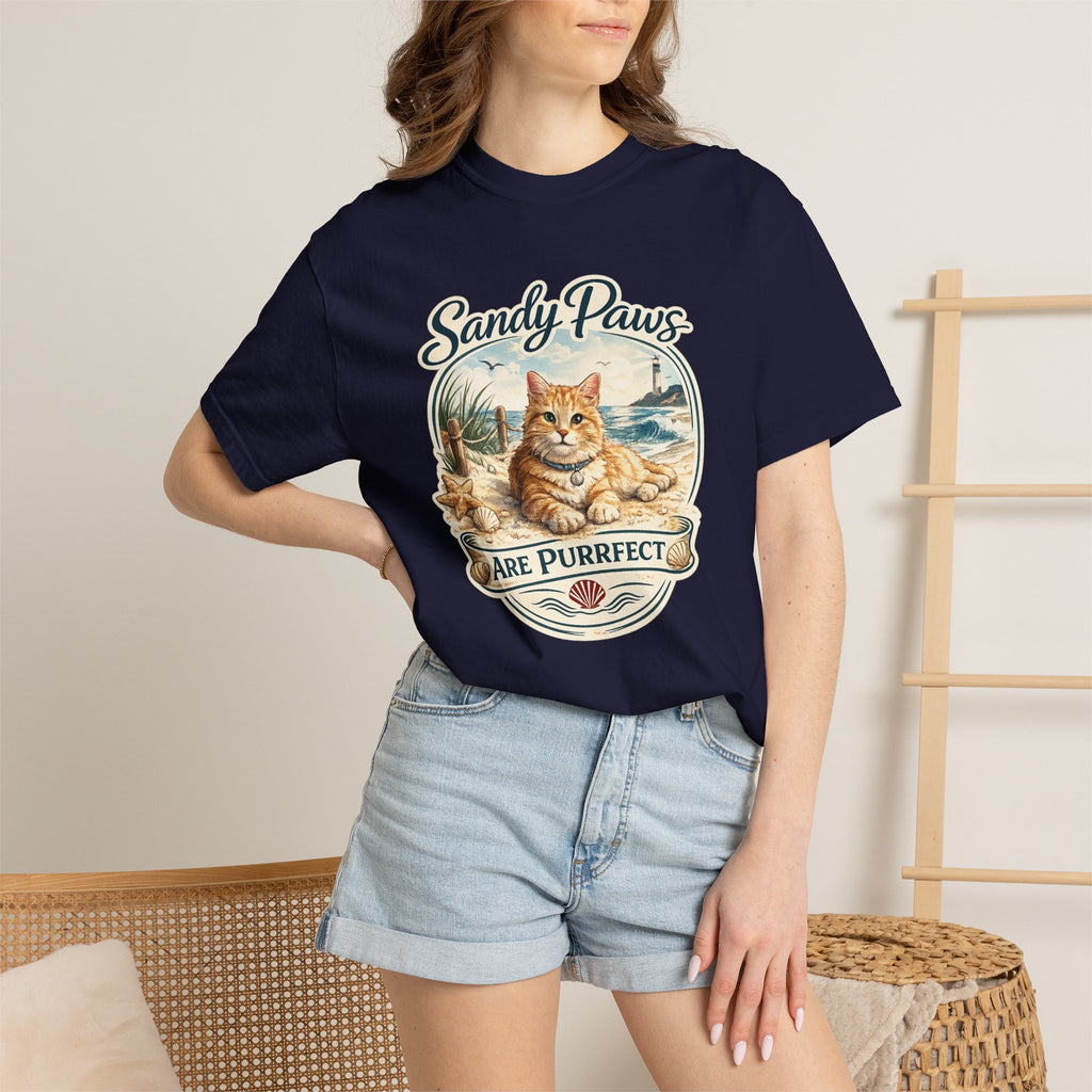 Sandy Paws Are Purrfect Beach Cat T-Shirt