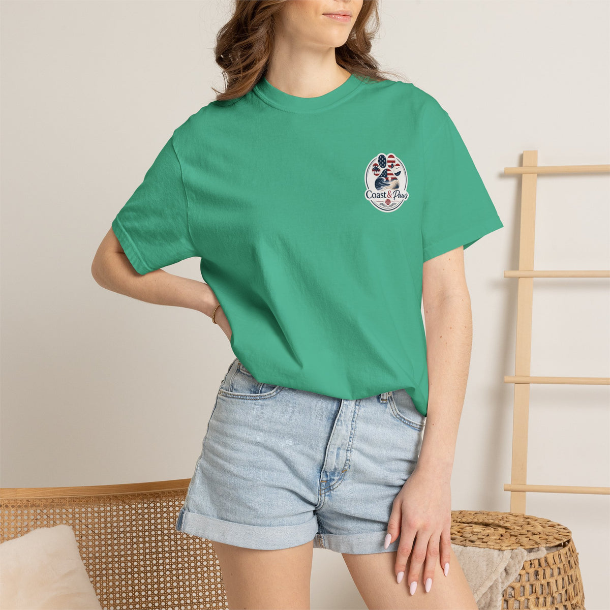Coast & Paws Signature (Red, White & Blue) Unisex Garment-Dyed T-shirt