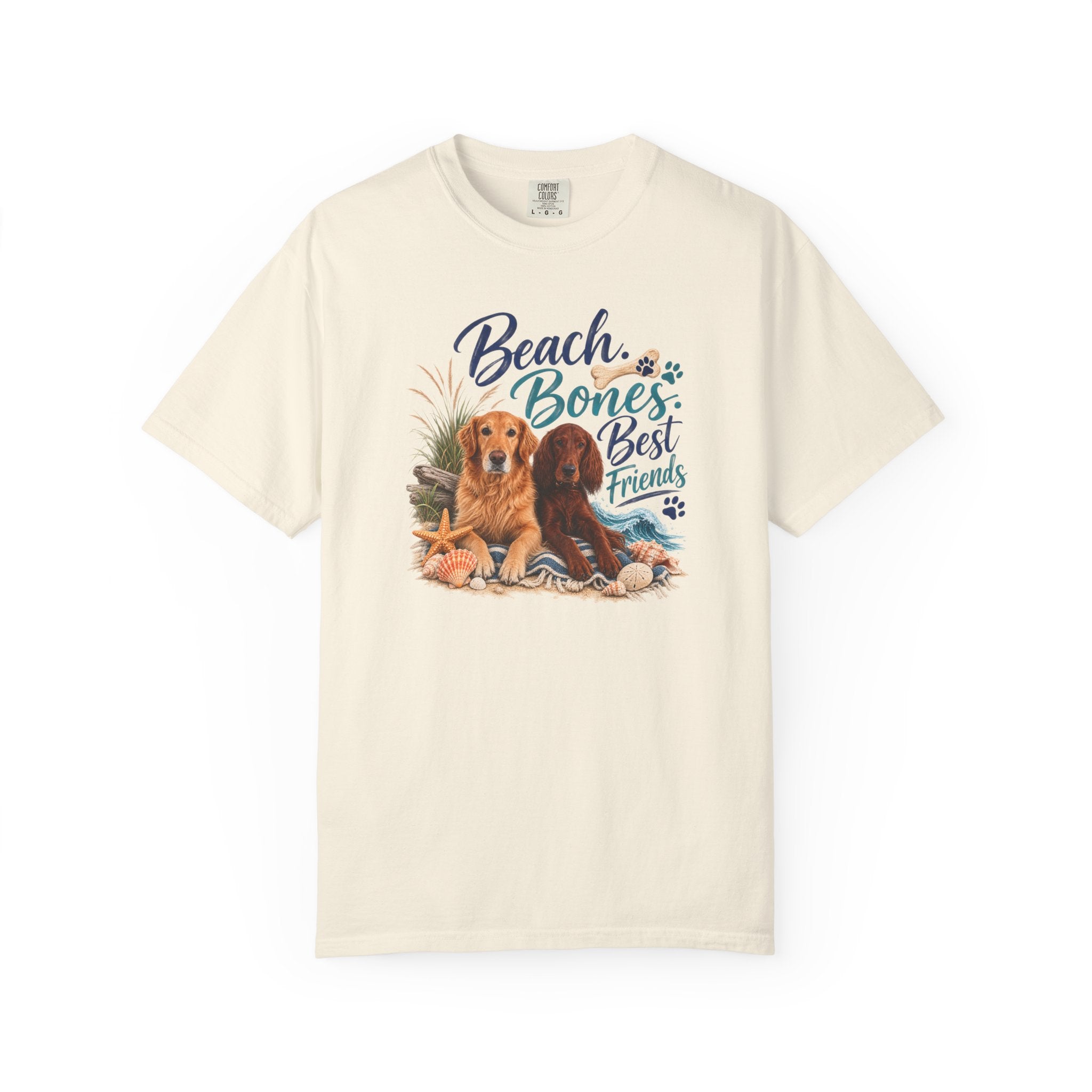Beach Bones Best Friends Unisex Soft T-Shirt — Dog Lover Beach Tee