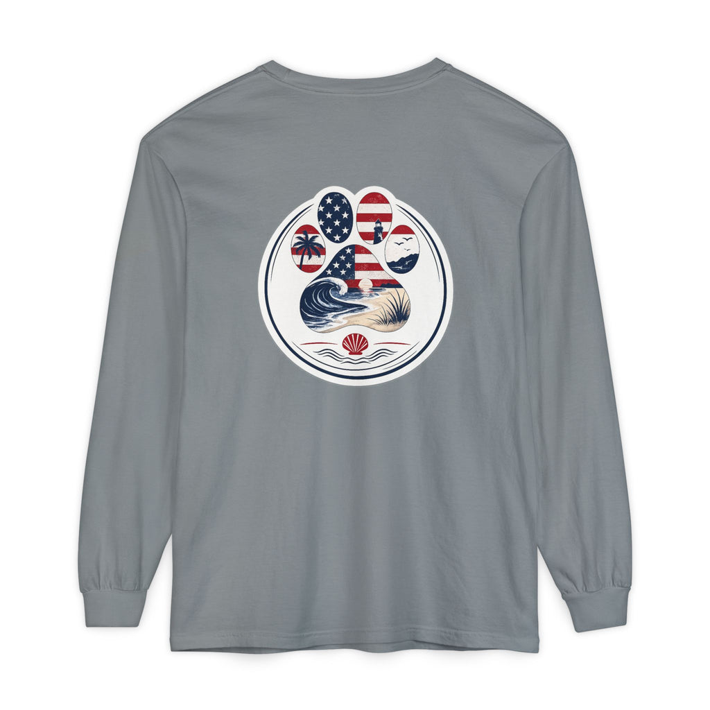 Patriotic Coast & Paws Signature Long Sleeve T‑Shirt