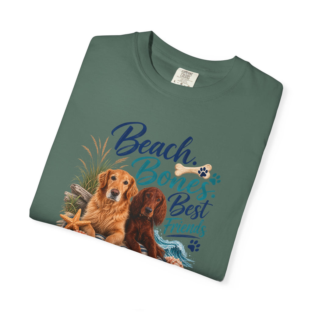 Beach Bones Best Friends Unisex Soft T-Shirt — Dog Lover Beach Tee