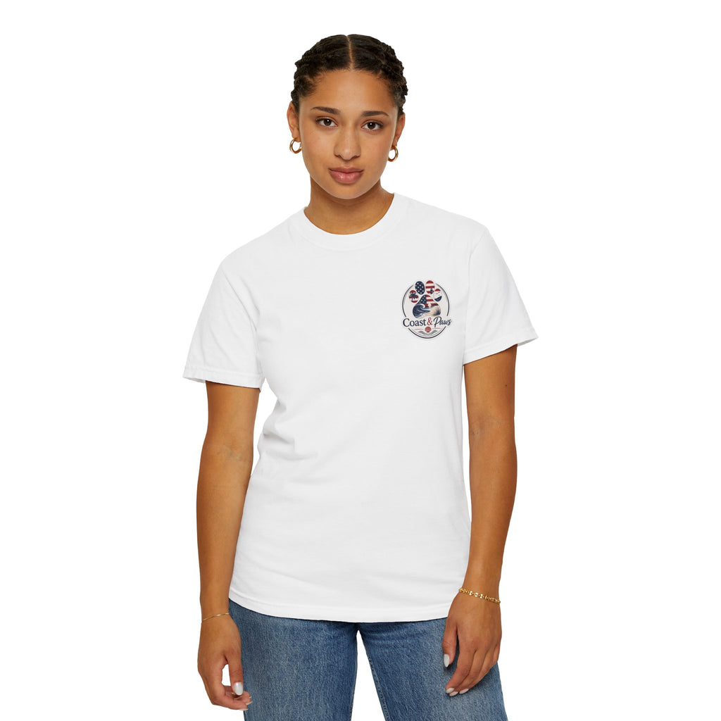 Coast & Paws Signature (Red, White & Blue) Unisex Garment-Dyed T-shirt