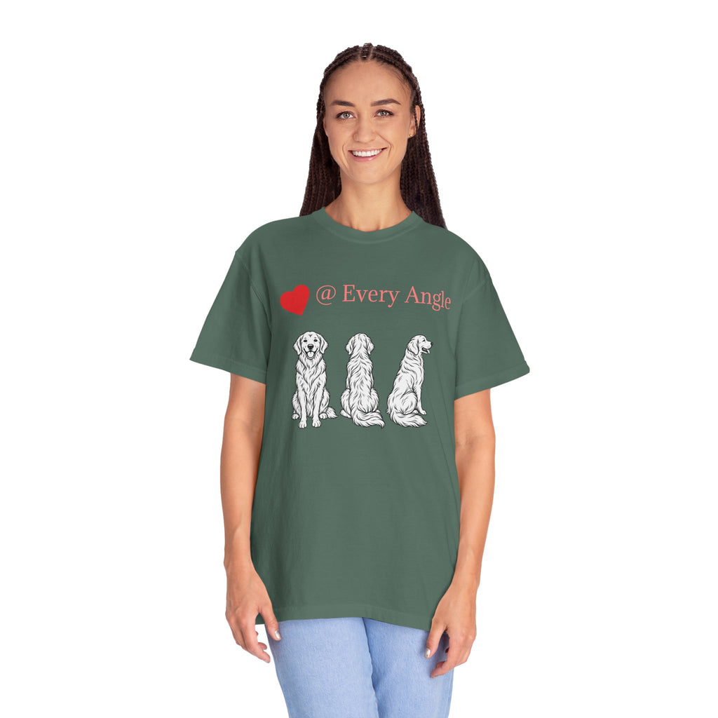 Golden Retriever Love T-Shirt — “@ Every Angle” Dog Portrait Tee - We can Customize with your dog breed