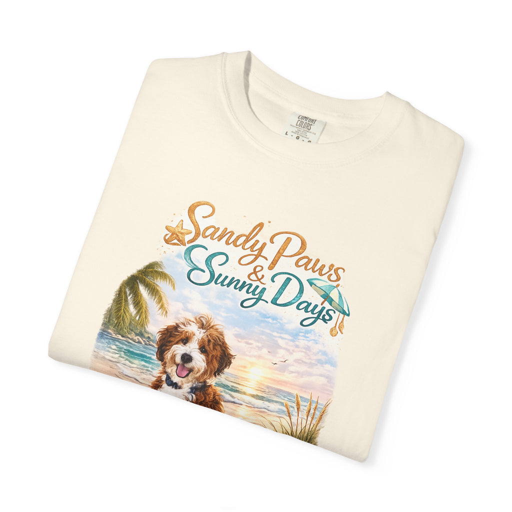 Sandy Paws Sunny Days T-Shirt — Unisex Comfort Colors Graphic Tee
