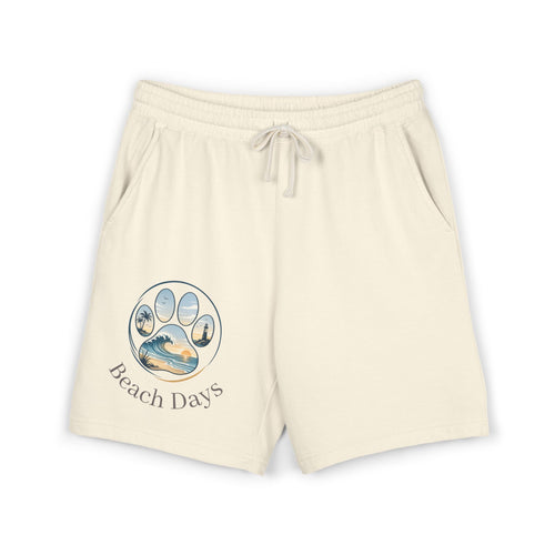 Beach Days Paw-Print Sweat Shorts — Lightweight Fleece Summer Lounge Shorts