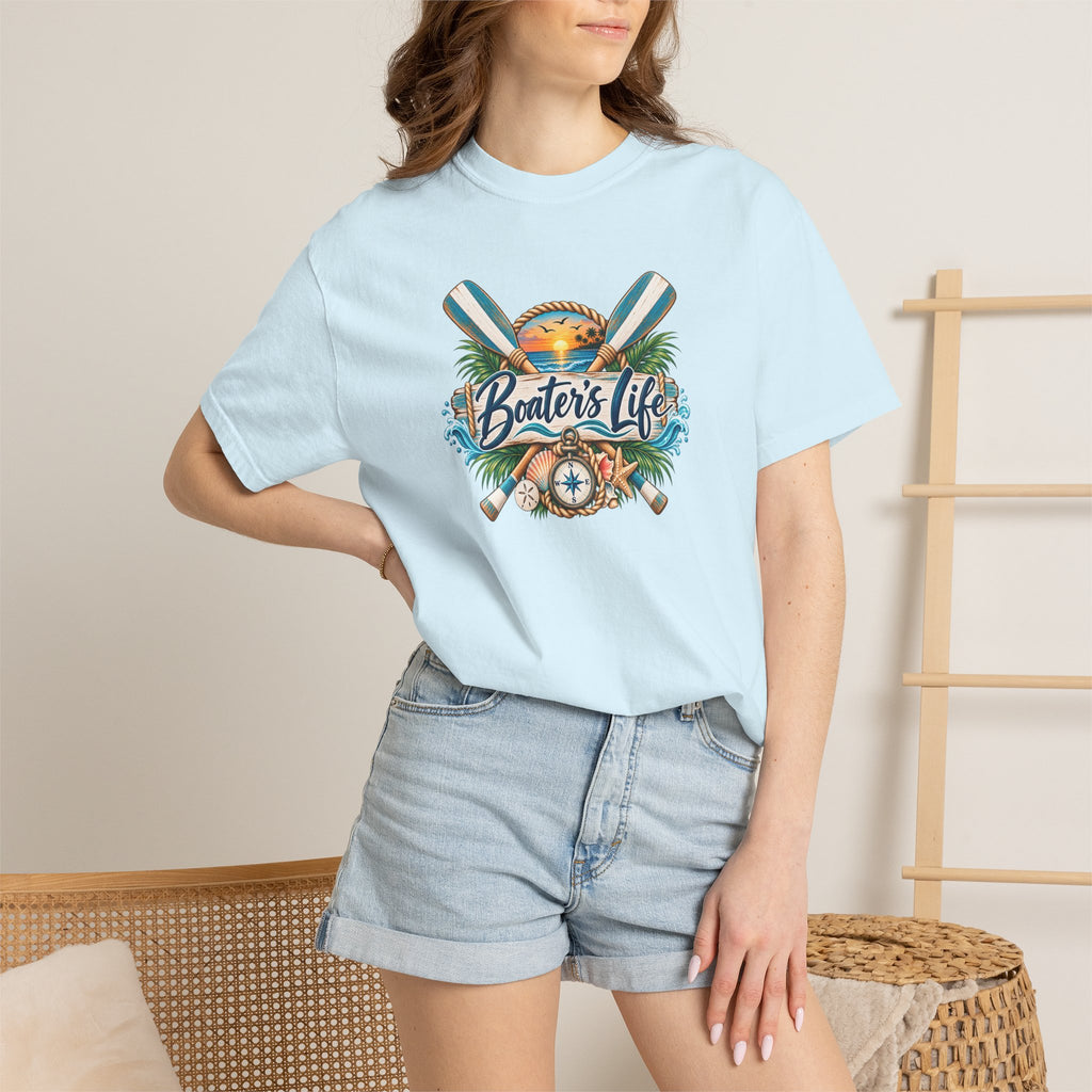 Boater's Life T-Shirt — Nautical Oars & Compass Beach Tee