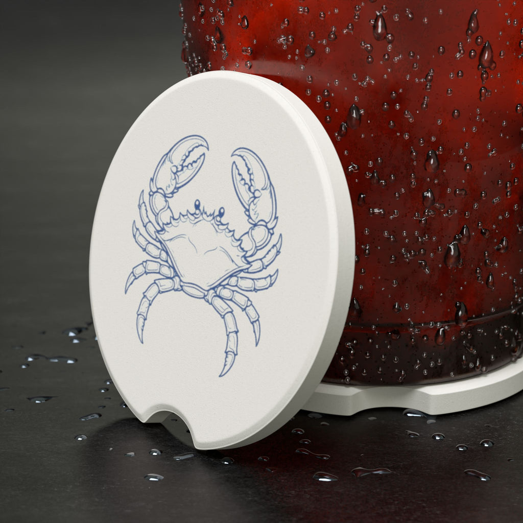 Crab Illustration Soapstone Car Coaster