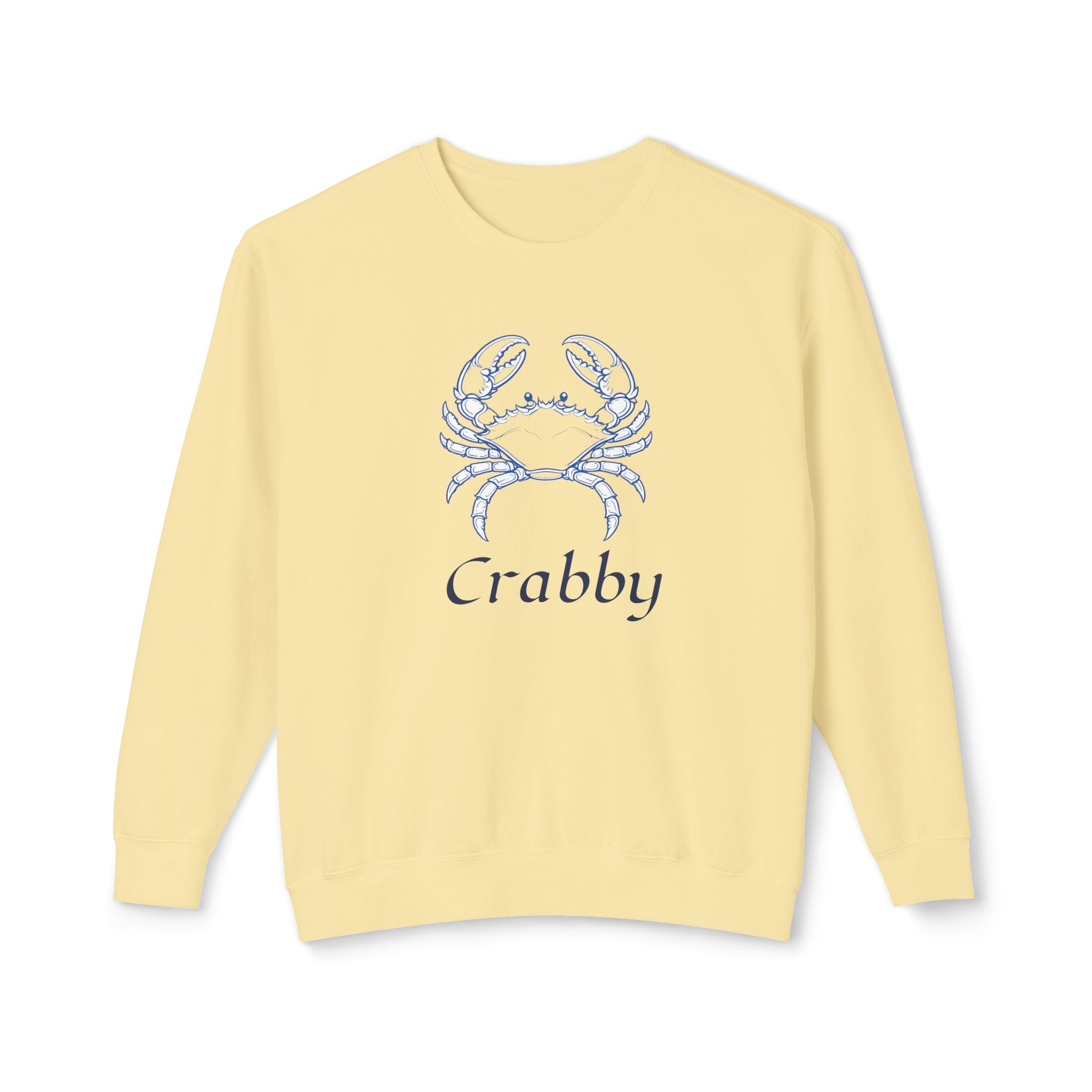 Crabby Blue Crab Sweatshirt — Coastal Nautical Crewneck