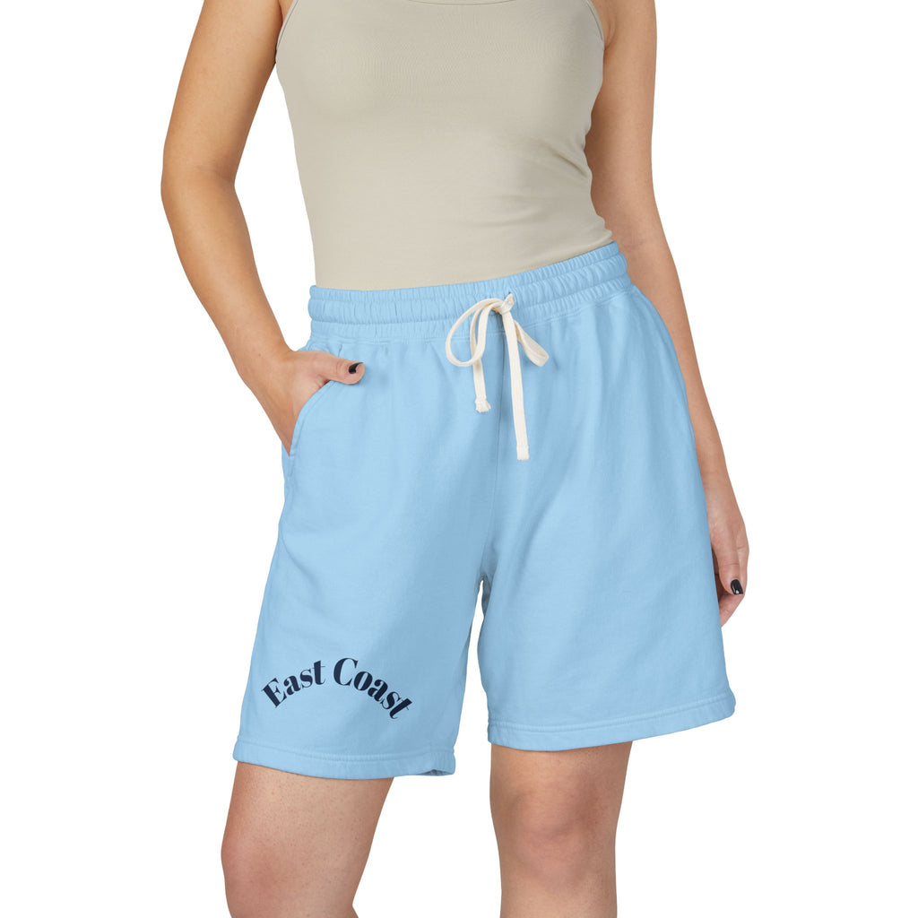 East Coast Graphic Sweat Shorts — Lightweight Garment-Dyed Fleece