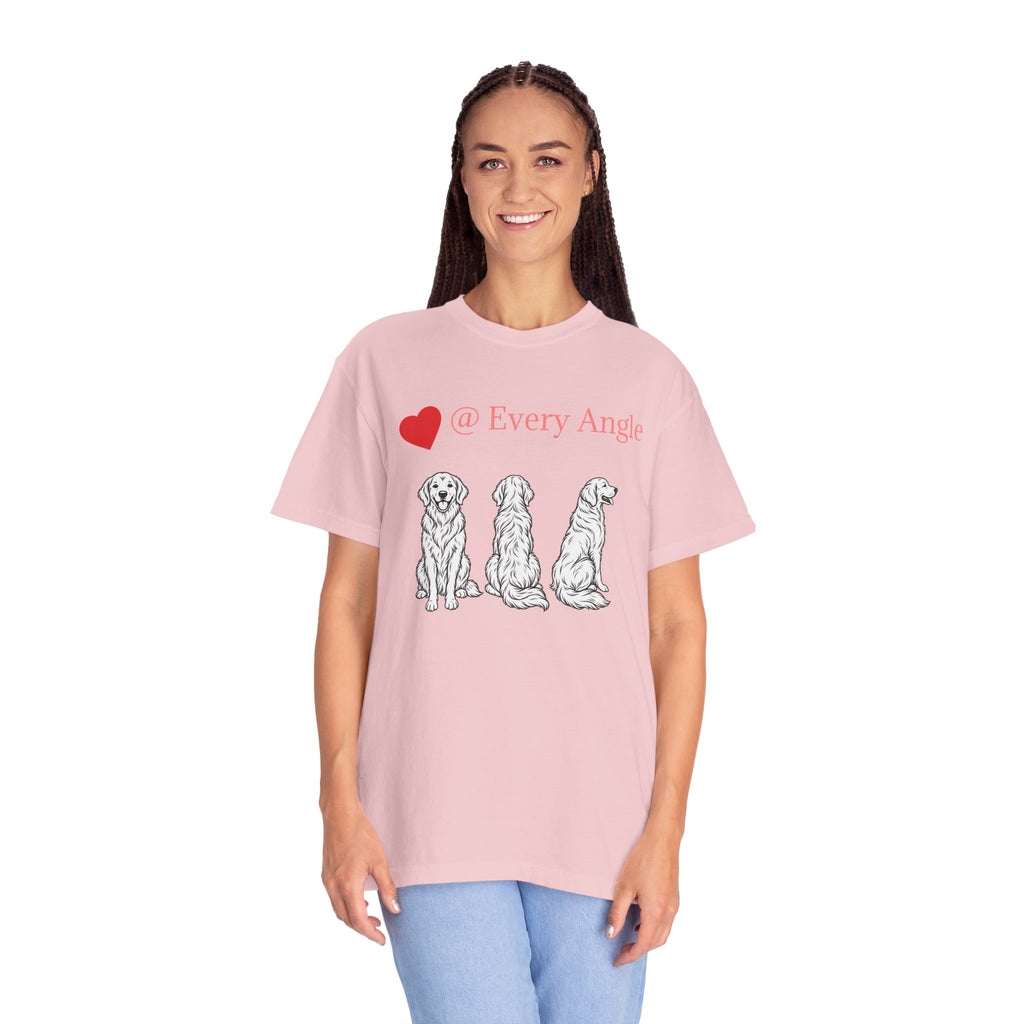 Golden Retriever Love T-Shirt — “@ Every Angle” Dog Portrait Tee - We can Customize with your dog breed