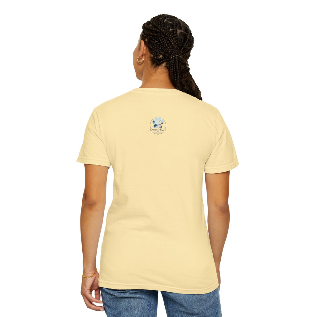 Ocean Paw Surf T-Shirt — Beach Sunset Paw Print Tee