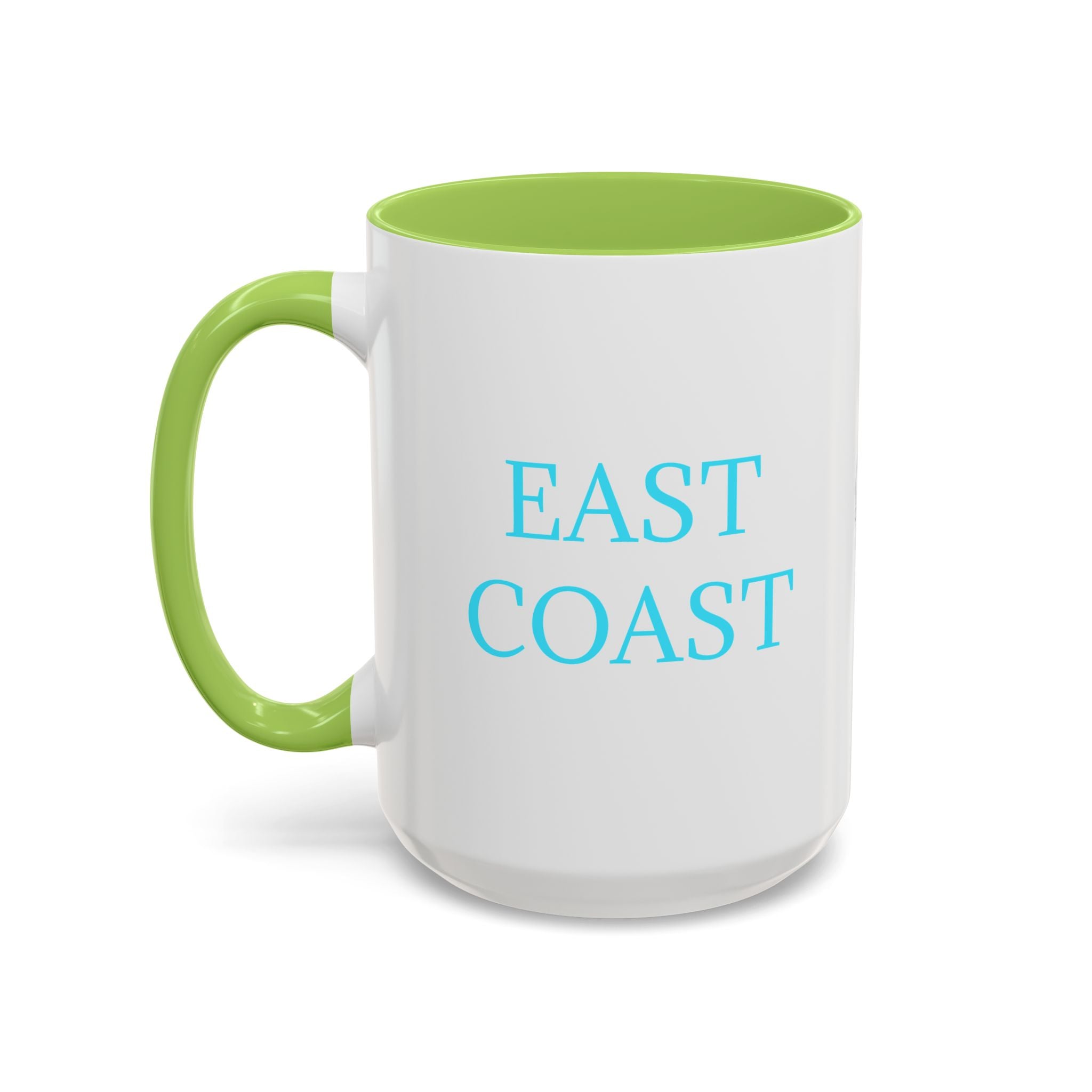 EAST Coast Coffee Mug — Coastal Blue Accent Ceramic Mug (11/15oz)
