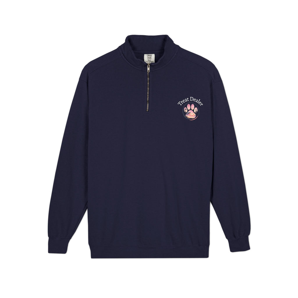 Quarter-Zip Sweatshirt — "Treat Dealer" Paw