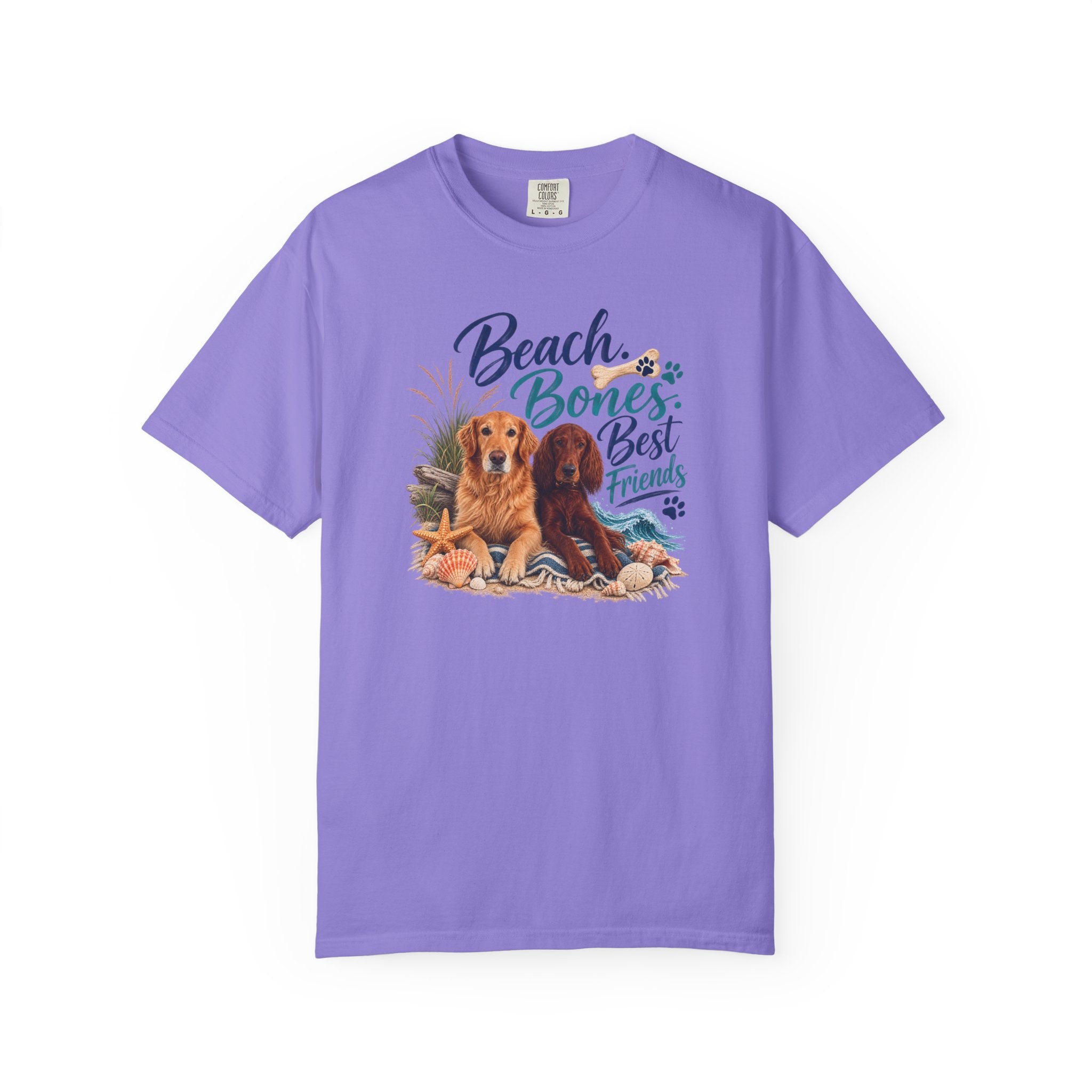 Beach Bones Best Friends Unisex Soft T-Shirt — Dog Lover Beach Tee