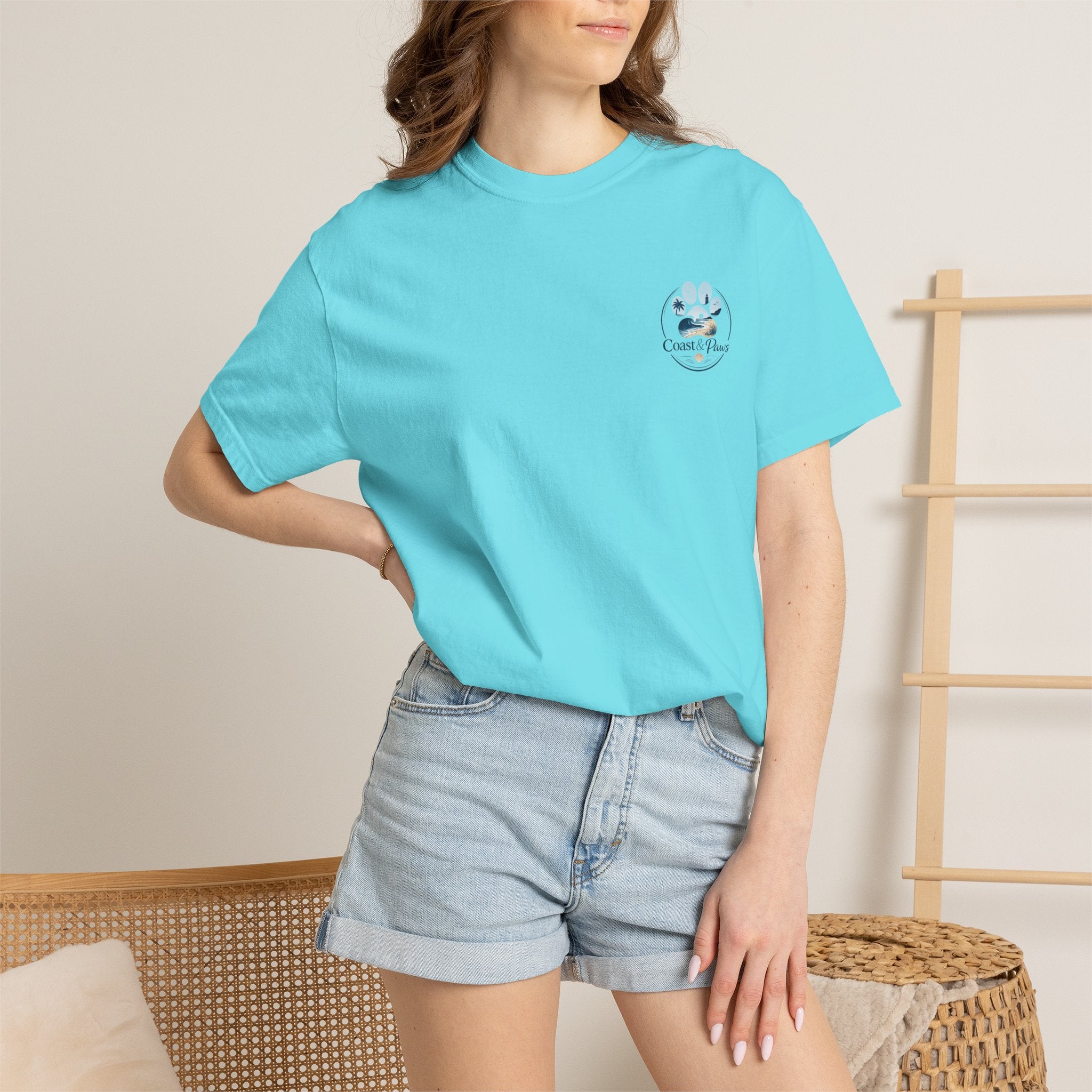 Coast & Paws Signature (Coastal Blue) Unisex Garment-Dyed T-shirt