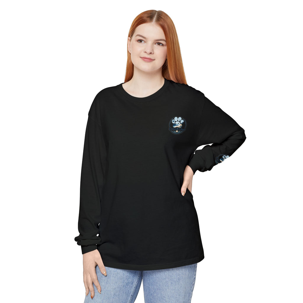 Coast & Paws Signature Soft Long Sleeve Tee — Coastal Paw Wave Graphic