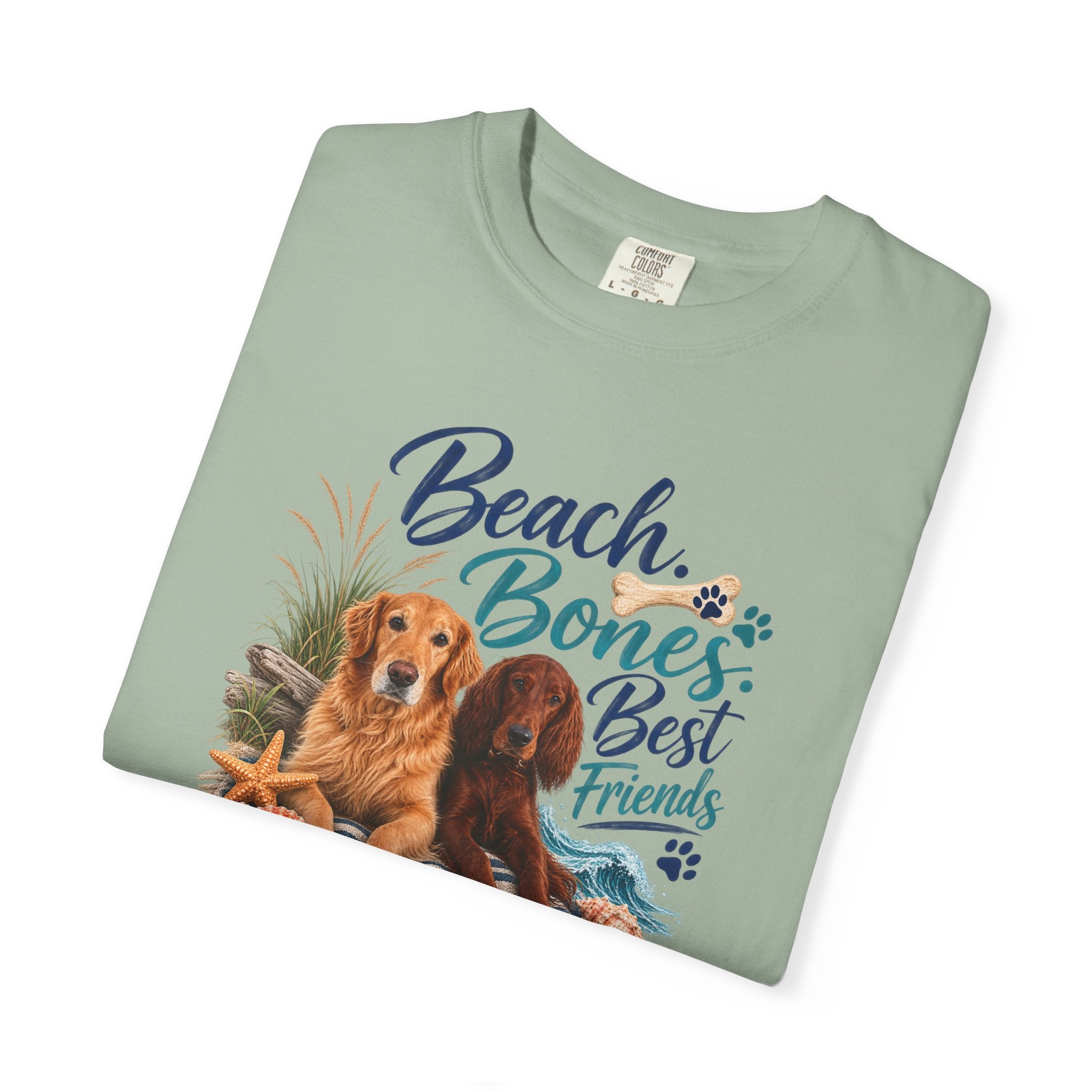 Beach Bones Best Friends Unisex Soft T-Shirt — Dog Lover Beach Tee